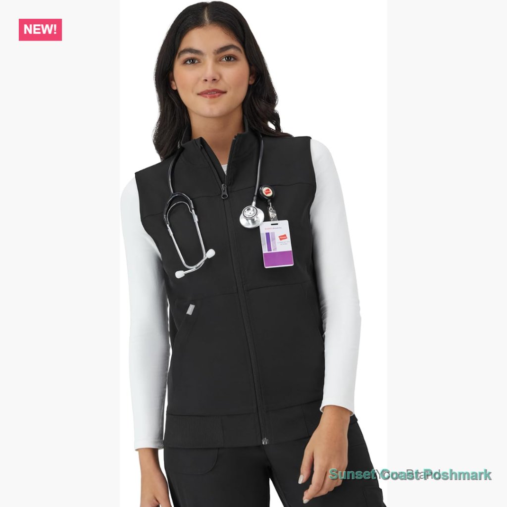 Moisture-Wicking Stretch Scrubs Vest Slim Fit Medical Workwear